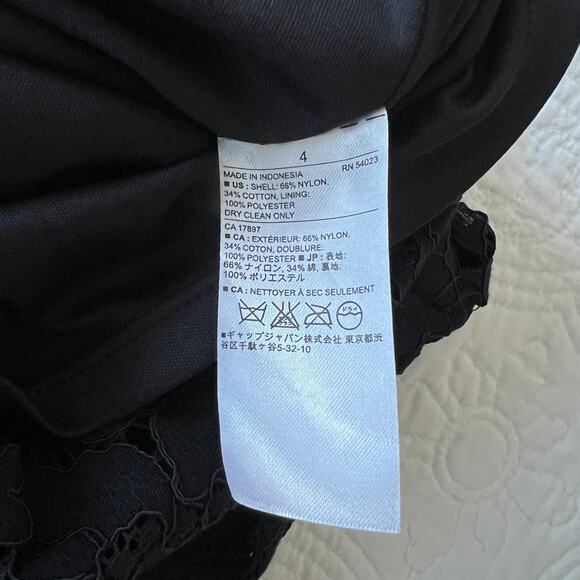 Banana Republic Lace Overlay Sheath Dress Raw Scallop Hem Black 4 NWT - Picture 11 of 11